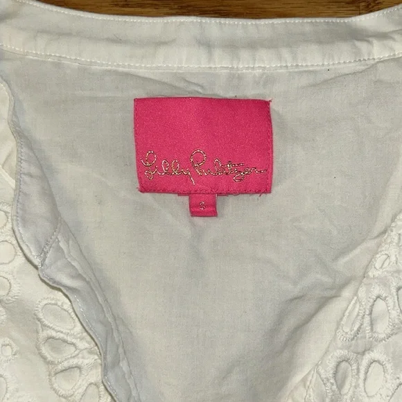 Lilly Pulitzer Bekah dress. White eyelet size small. Like new condition - Picture 3 of 7
